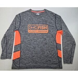 Actual Under Armour Fish Shirt Mens 2XL Long Sleeve Vented HeatGear Neon